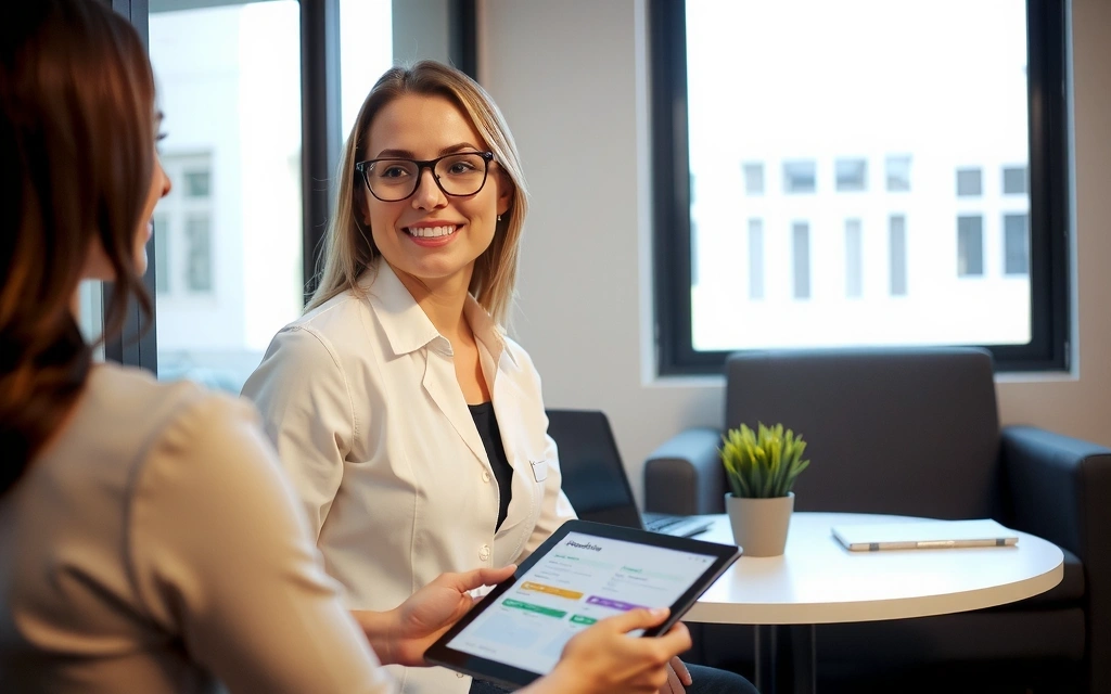 Profesional de la salud dando asesoramiento nutricional