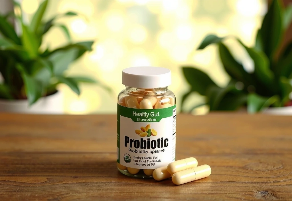 Frasco de probióticos