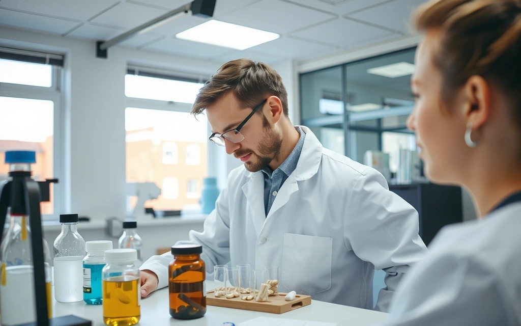 Laboratorio con equipos de análisis de suplementos